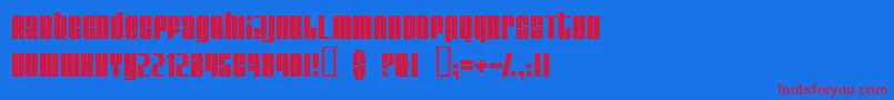 フォントGlare – 赤い文字の青い背景