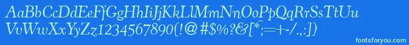 CocosolddbItalic Font – Green Fonts on Blue Background
