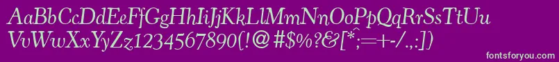 CocosolddbItalic Font – Green Fonts on Purple Background