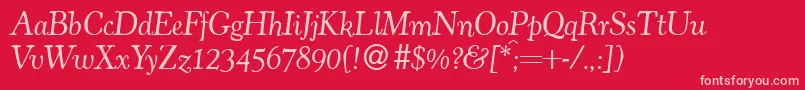 CocosolddbItalic Font – Pink Fonts on Red Background