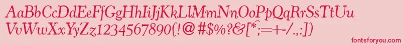 CocosolddbItalic-Schriftart – Rote Schriften auf rosa Hintergrund