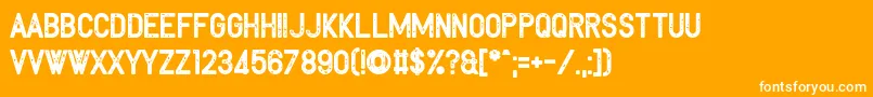 Toreadore-Schriftart – Weiße Schriften auf orangefarbenem Hintergrund