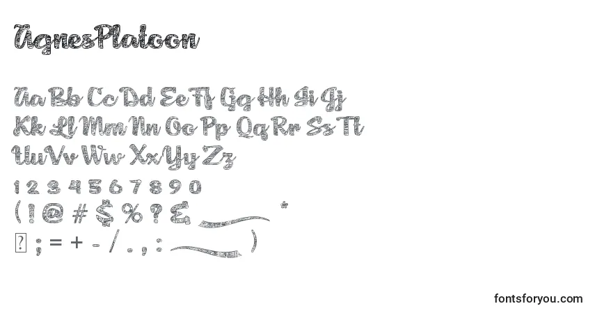 Schriftart AgnesPlatoon – Alphabet, Zahlen, spezielle Symbole