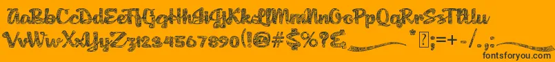 Шрифт AgnesPlatoon – чёрные шрифты на оранжевом фоне