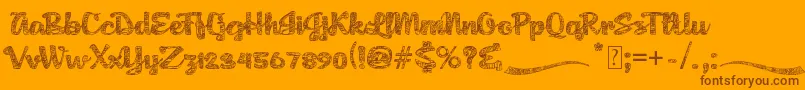 AgnesPlatoon-Schriftart – Braune Schriften auf orangefarbenem Hintergrund