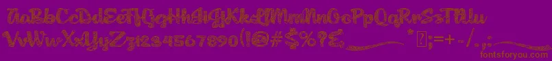 AgnesPlatoon-fontti – ruskeat fontit violetilla taustalla