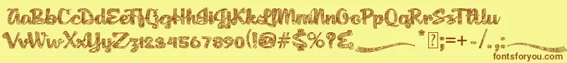 AgnesPlatoon Font – Brown Fonts on Yellow Background
