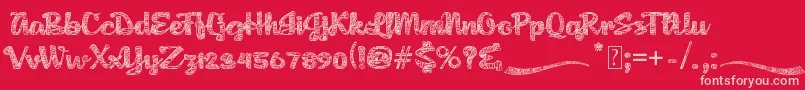 AgnesPlatoon-fontti – vaaleanpunaiset fontit punaisella taustalla