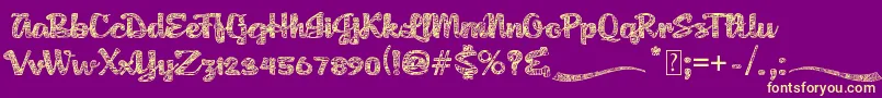 AgnesPlatoon-fontti – keltaiset fontit violetilla taustalla