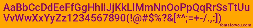 Шрифт Duvallsmallcapsoutline – фиолетовые шрифты на оранжевом фоне