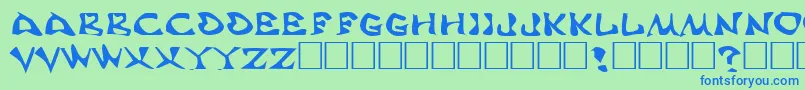 AaahSpeed Font – Blue Fonts on Green Background