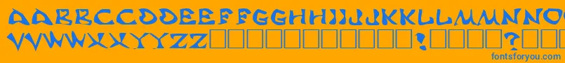 AaahSpeed Font – Blue Fonts on Orange Background