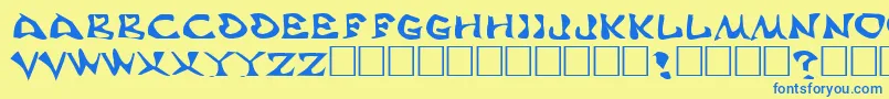 AaahSpeed Font – Blue Fonts on Yellow Background