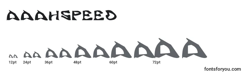 Größen der Schriftart AaahSpeed