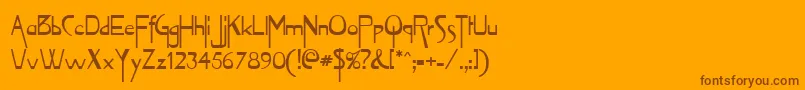 Tentakel Font – Brown Fonts on Orange Background