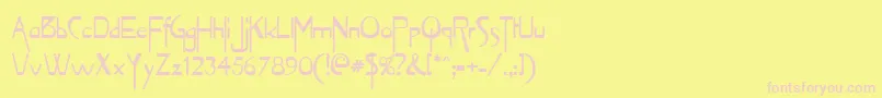 Tentakel Font – Pink Fonts on Yellow Background