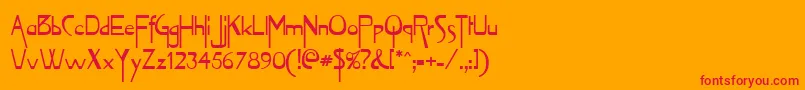 Tentakel Font – Red Fonts on Orange Background