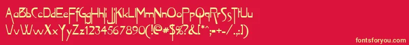 Tentakel Font – Yellow Fonts on Red Background