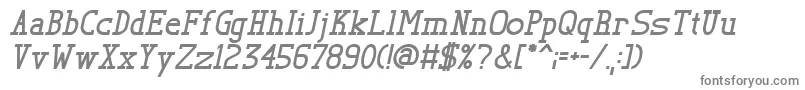 TlSerifBoldItalic-fontti – harmaat kirjasimet valkoisella taustalla