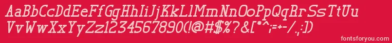 TlSerifBoldItalic Font – Pink Fonts on Red Background