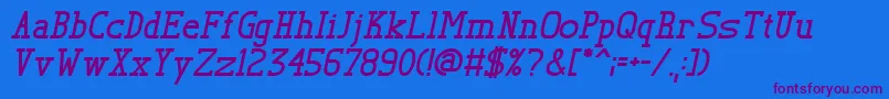 TlSerifBoldItalic Font – Purple Fonts on Blue Background