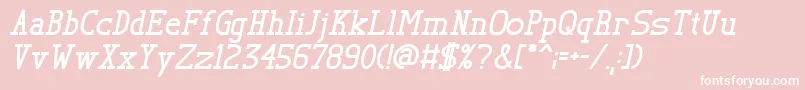 TlSerifBoldItalic-Schriftart – Weiße Schriften auf rosa Hintergrund