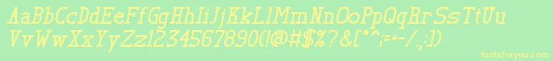 TlSerifBoldItalic Font – Yellow Fonts on Green Background