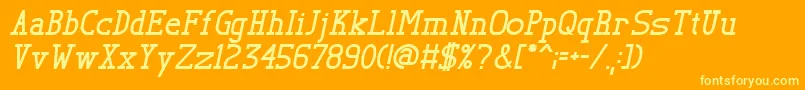 TlSerifBoldItalic-Schriftart – Gelbe Schriften auf orangefarbenem Hintergrund