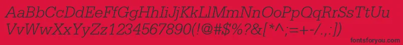 SerifastdLightitalic Font – Black Fonts on Red Background