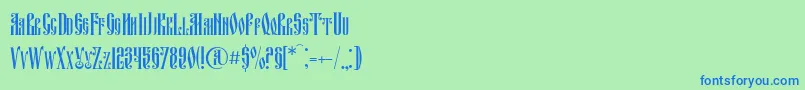 Fitavjazc Font – Blue Fonts on Green Background