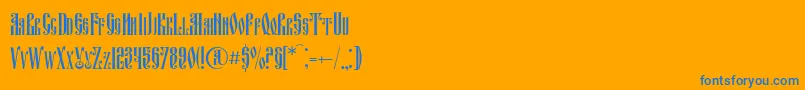 Fitavjazc Font – Blue Fonts on Orange Background