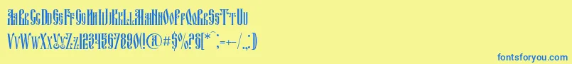 Fitavjazc Font – Blue Fonts on Yellow Background