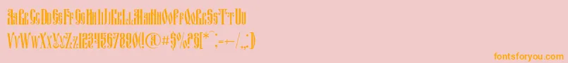 Fitavjazc-Schriftart – Orangefarbene Schriften auf rosa Hintergrund