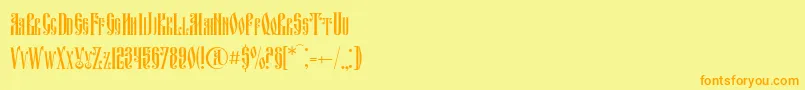 Fitavjazc Font – Orange Fonts on Yellow Background