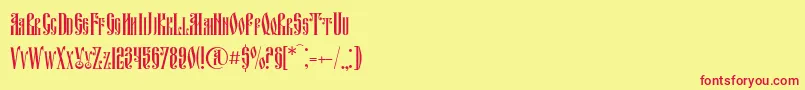 Fitavjazc Font – Red Fonts on Yellow Background