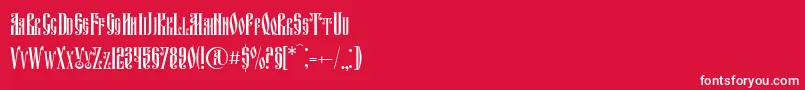 フォントFitavjazc – 赤い背景に白い文字