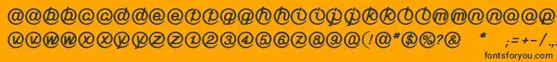Czcionka LinotypeMailboxHeavy – czarne czcionki na pomarańczowym tle