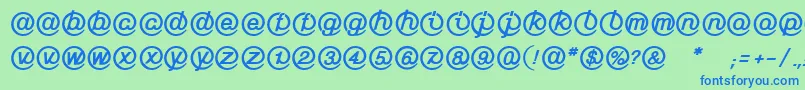Czcionka LinotypeMailboxHeavy – niebieskie czcionki na zielonym tle