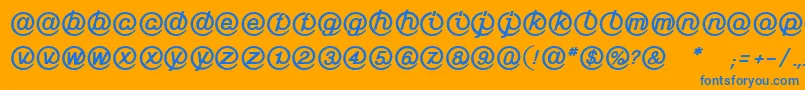 Шрифт LinotypeMailboxHeavy – синие шрифты на оранжевом фоне