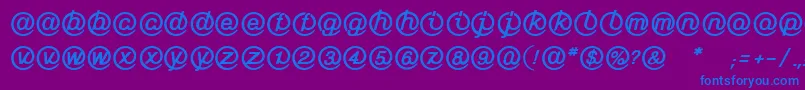 LinotypeMailboxHeavy-fontti – siniset fontit violetilla taustalla