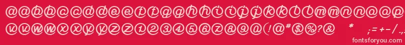 Czcionka LinotypeMailboxHeavy – różowe czcionki na czerwonym tle