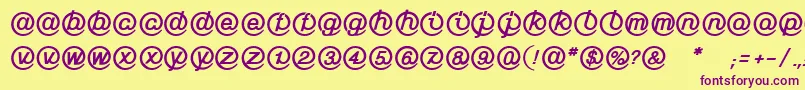 LinotypeMailboxHeavy Font – Purple Fonts on Yellow Background