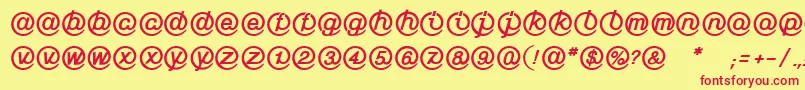 LinotypeMailboxHeavy Font – Red Fonts on Yellow Background