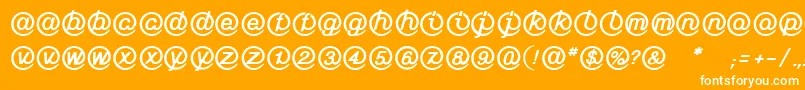 LinotypeMailboxHeavy-Schriftart – Weiße Schriften auf orangefarbenem Hintergrund