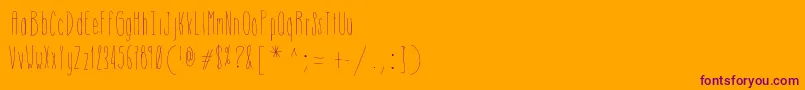 Czcionka Hsfskinnytowers – fioletowe czcionki na pomarańczowym tle