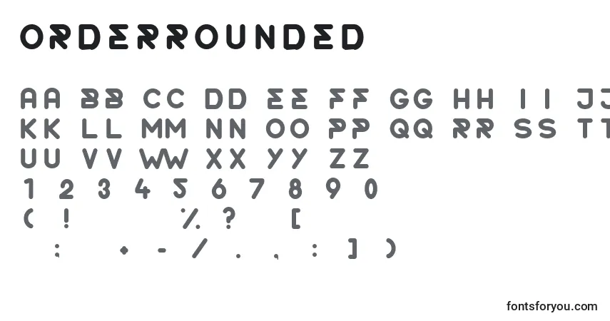Schriftart OrderRounded – Alphabet, Zahlen, spezielle Symbole