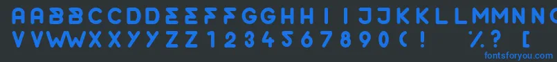 フォントOrderRounded – 黒い背景に青い文字