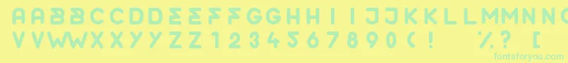 OrderRounded-Schriftart – Grüne Schriften auf gelbem Hintergrund