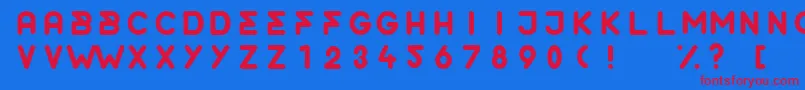 OrderRounded Font – Red Fonts on Blue Background