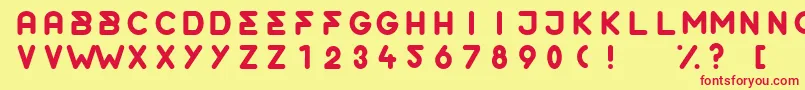 フォントOrderRounded – 赤い文字の黄色い背景